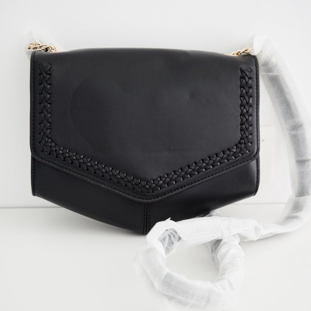 NWT Sandro Black Leather Crossbody Shoulder Bag